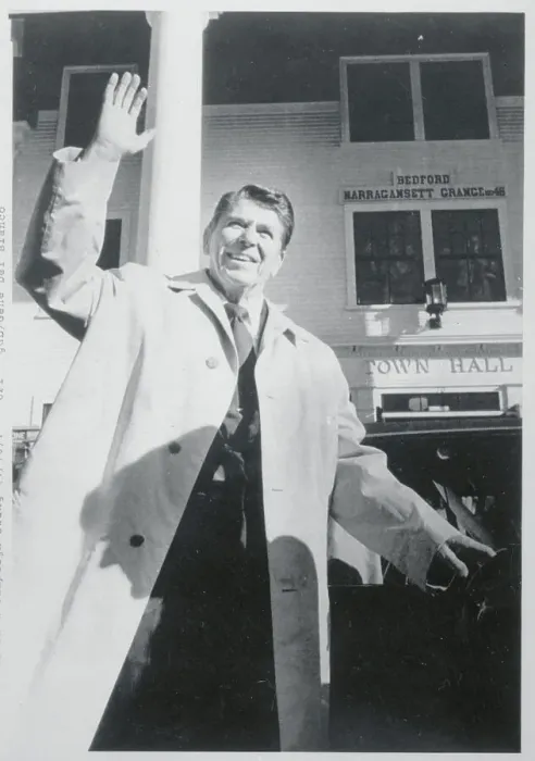 Framed Print : Ronald Reagan Waving to Camera