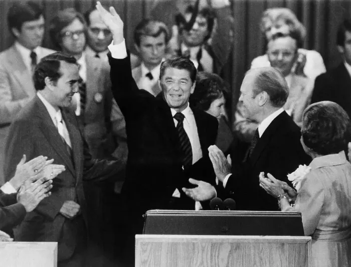 Framed Print : Ronald Reagan Waving His Hand Framed Print : Ronald Reagan Waving His Hand