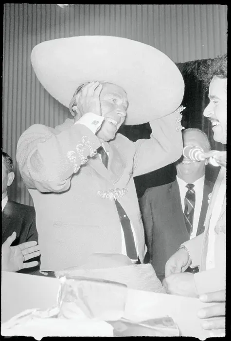 Framed Print : Ronald Reagan Wearing a Sombrero Framed Print : Ronald Reagan Wearing a Sombrero