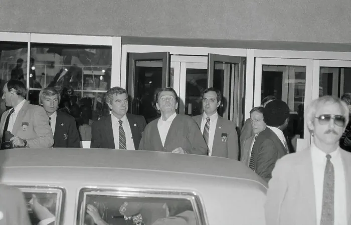 Framed Print : Ronald Reagan and Wife Leaving Hospital Framed Print : Ronald Reagan and Wife Leaving Hospital