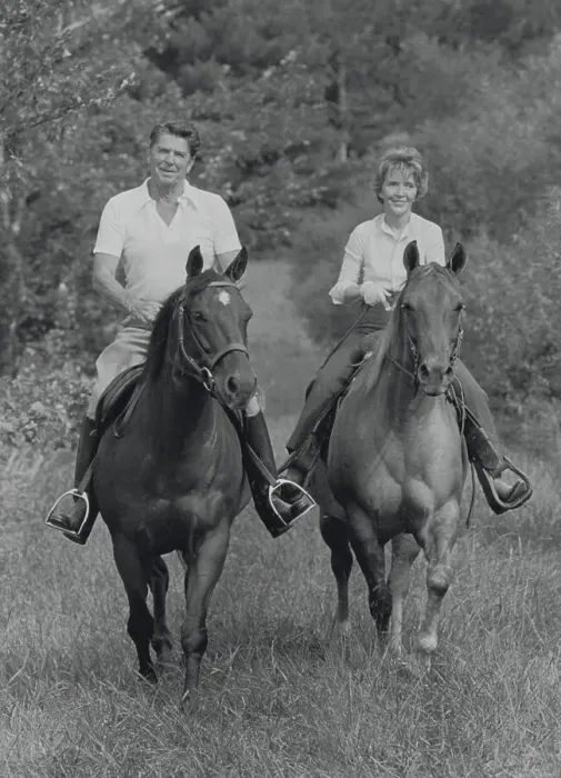 Framed Print : Ronald Reagan and Wife Riding Horses Framed Print : Ronald Reagan and Wife Riding Horses