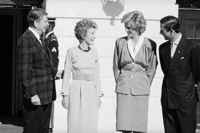 Framed Print : Ronald Reagan with Wife and Royal Couple Framed Print : Ronald Reagan with Wife and Royal Couple