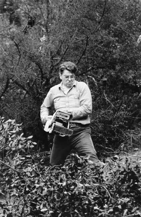 Framed Print : Ronald Reagan Working His Home Grounds Framed Print : Ronald Reagan Working His Home Grounds