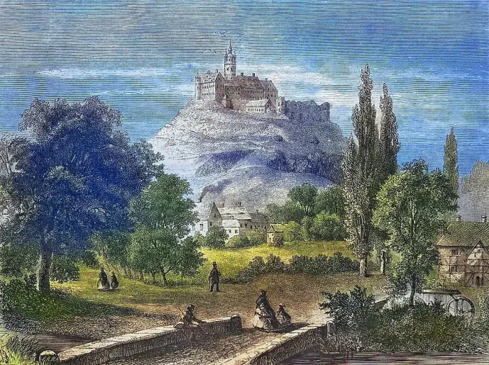 Framed Print : Ronneburg Castle, Hesse, Germany, historical engraving, 1869, Historical, digitally restored reproduction from a 19th century original, coloured, exact date unknown Framed Print : Ronneburg Castle, Hesse, Germany, historical engraving, 1869, Historical, digitally restored reproduction from a 19th century original, coloured, exact date unknown