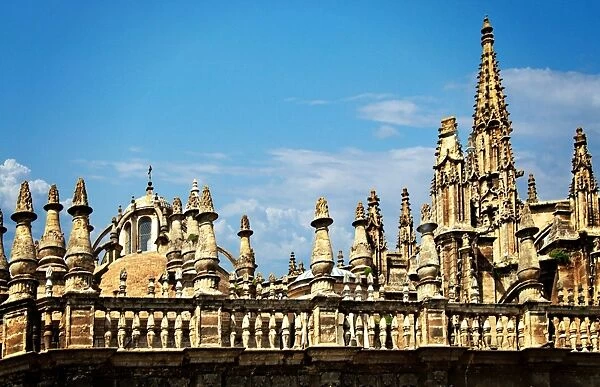 Roof top of The Cathedral of Saint Mary of the Sede, Seville