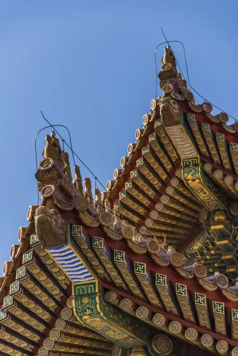 Framed Print : detail of roof of the hall of supreme harmony, forbidden city Framed Print : detail of roof of the hall of supreme harmony, forbidden city
