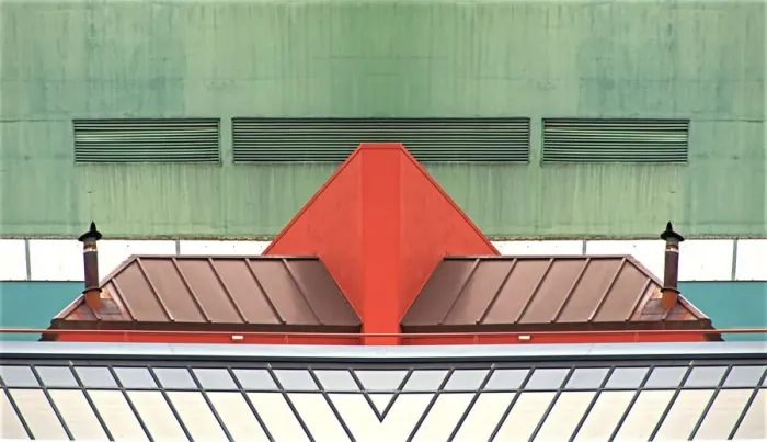 Framed Print : Rooftop Symmetry Framed Print : Rooftop Symmetry