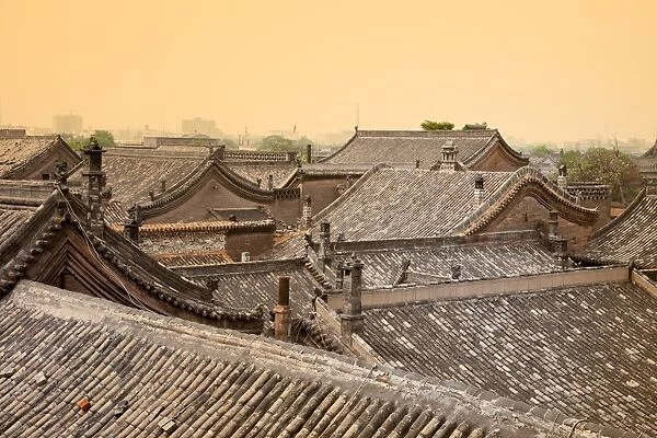 Rooftops of old Chinese city Pingyao, China