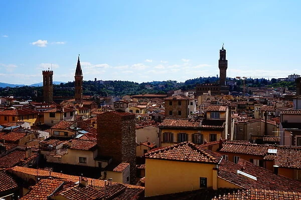 Rooftops of Old Florence, Towers, Italy
