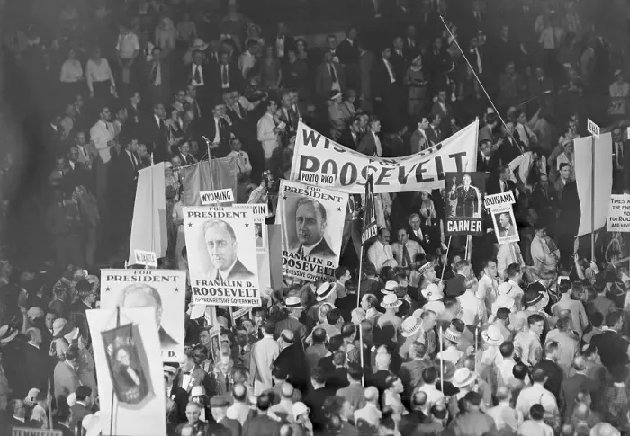 Framed Print : Roosevelt Campaign Signs at Convention Framed Print : Roosevelt Campaign Signs at Convention