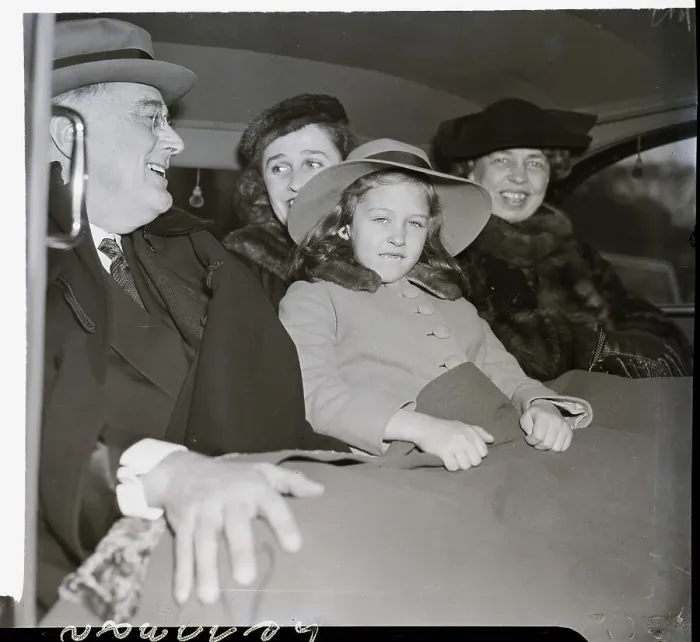 Framed Print : Roosevelt Family in Automobile Framed Print : Roosevelt Family in Automobile