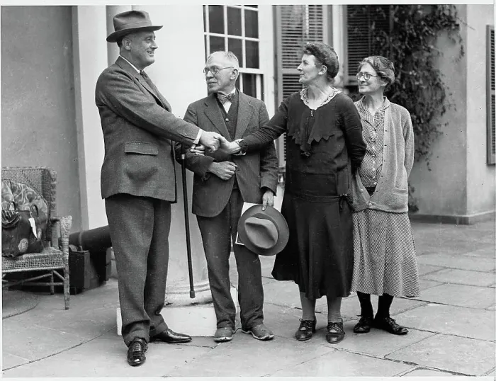 Framed Print : Roosevelt Saying Goodbye to Housekeeping Staff Framed Print : Roosevelt Saying Goodbye to Housekeeping Staff