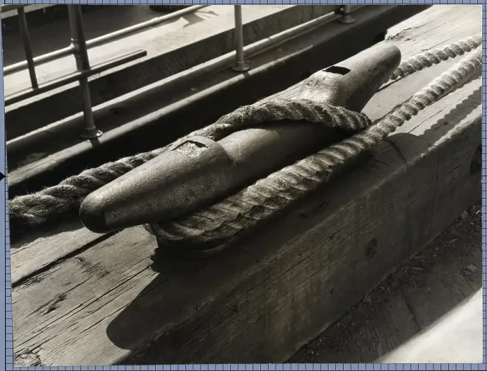 Framed Print : Rope Tied To Post On Dock;Mooring A Ship