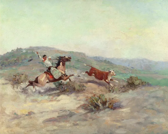 Framed Print : Roping Cattle Framed Print : Roping Cattle