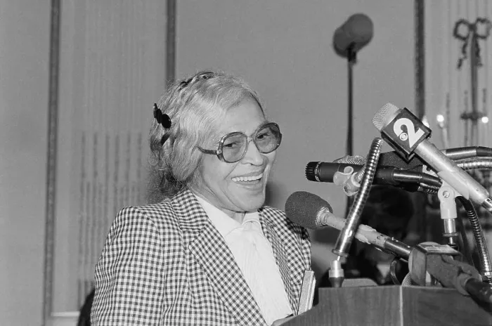 Framed Print : Rosa Parks Speaking at Podium During Award Ceremonies Framed Print : Rosa Parks Speaking at Podium During Award Ceremonies