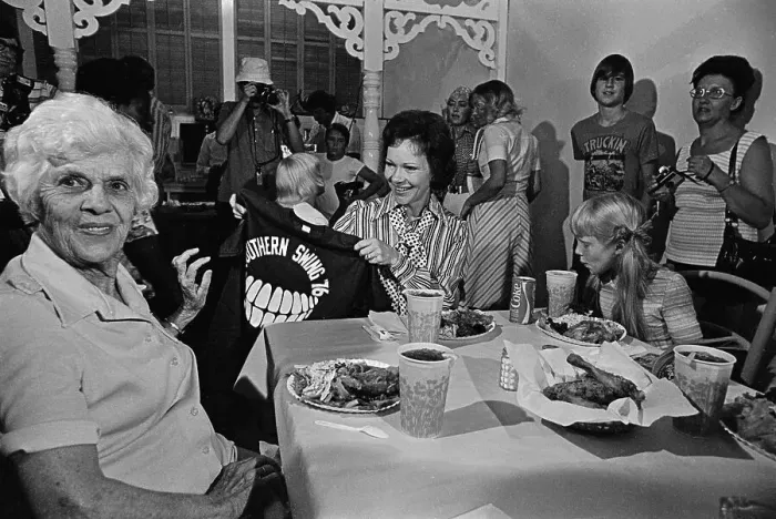 Framed Print : Rosalyn Carter Having Dinner Framed Print : Rosalyn Carter Having Dinner