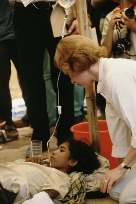 Framed Print : Rosalynn Carter Visiting Refugee Camp Framed Print : Rosalynn Carter Visiting Refugee Camp