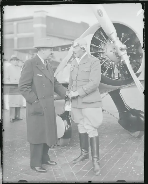 Framed Print : Roscoe Turner and Kenneth Behr Shaking Hands