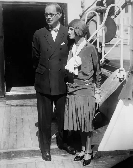 Framed Print : Rose and Joseph Patrick Kennedy Standing on Ship Liner