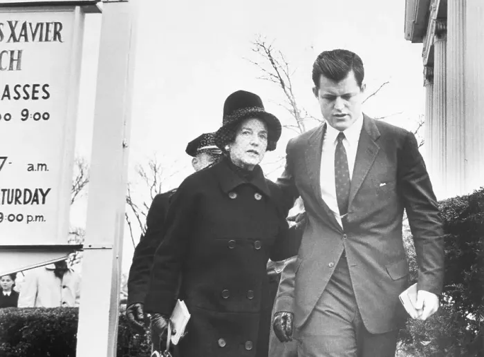 Framed Print : Rose Kennedy and Ted Kennedy Leaving Funereal Mass Framed Print : Rose Kennedy and Ted Kennedy Leaving Funereal Mass