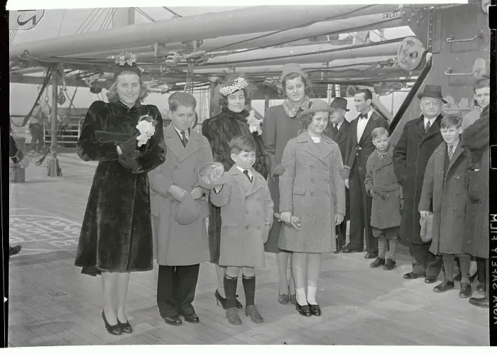 Framed Print : Rose Kennedy Traveling with Her Children Framed Print : Rose Kennedy Traveling with Her Children