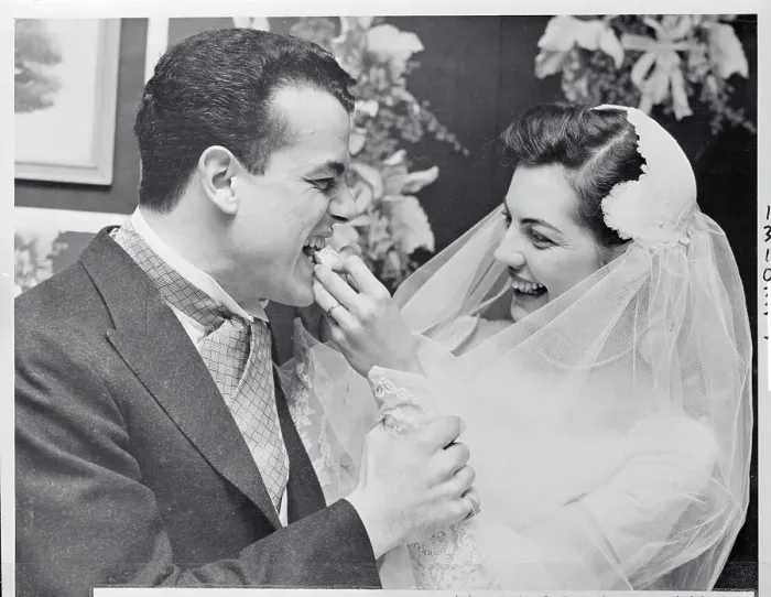 Framed Print : Rosemary Meyer Feeding Wedding Cake to Her Husband Framed Print : Rosemary Meyer Feeding Wedding Cake to Her Husband