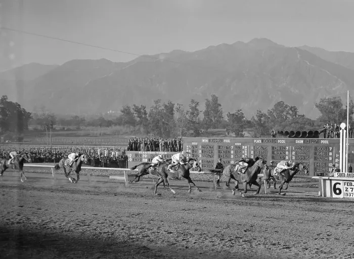 Framed Print : Rosemont Overtakes Seabiscuit at Santa Anita Framed Print : Rosemont Overtakes Seabiscuit at Santa Anita