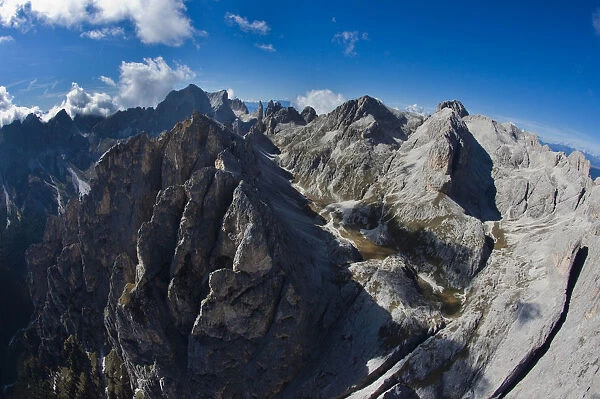 Rosengarten Group, Crepe di Lausa, Vajolettuerme mountain, Vajoletspitze mountain, Rosengartenspitze mountain, Dolomites, Trentino, Italy