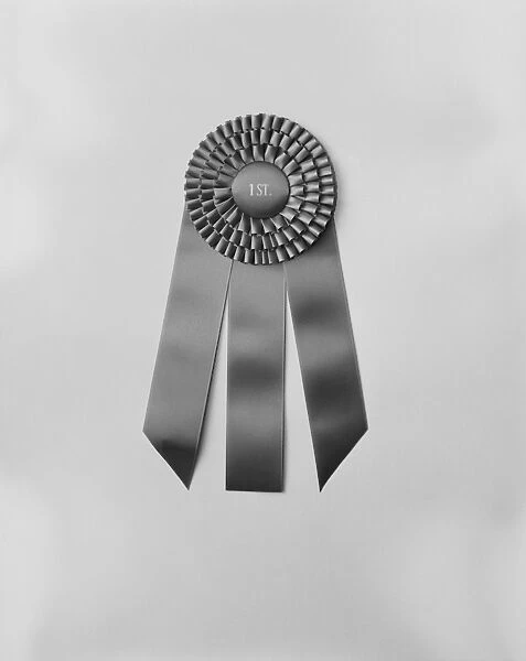 Rosette against white background, close-up