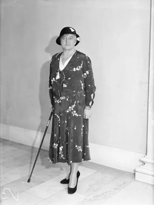 Framed Print : Rosika Schwimmer Posing with Cane