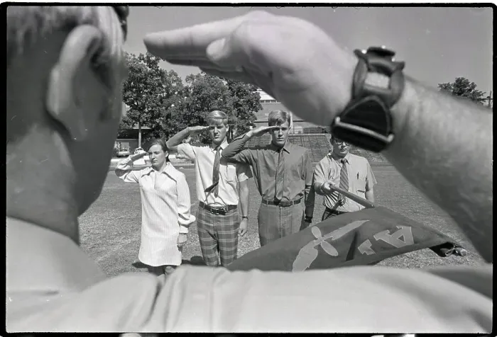 Framed Print : ROTC Students Seen Saluting Through Salute Framed Print : ROTC Students Seen Saluting Through Salute