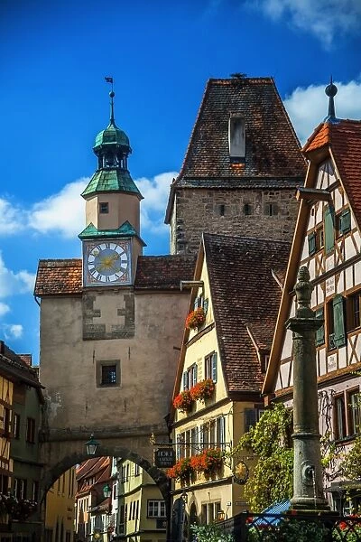 Rothenburg street and clock tower