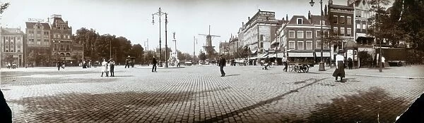 Rotterdam. A large cobbled street in Rotterdam, circa 1900