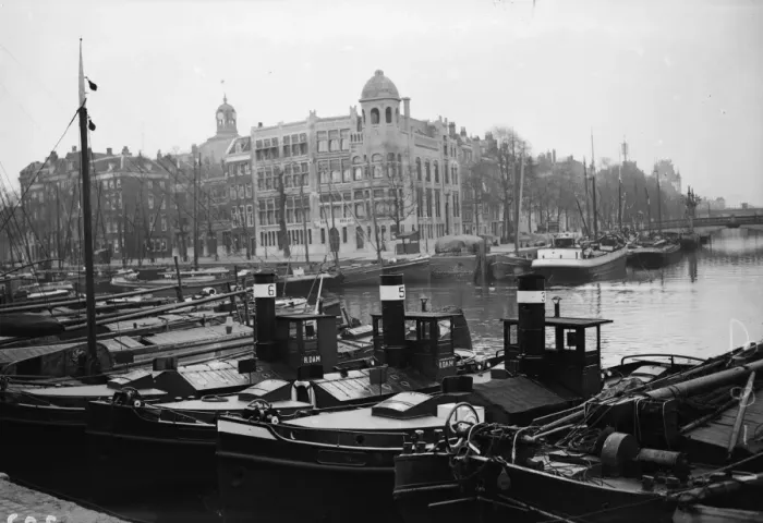 Framed Print : Rotterdam. April 1925: Boats line the waterfront in the Dutch city of Rotterdam Framed Print : Rotterdam. April 1925: Boats line the waterfront in the Dutch city of Rotterdam