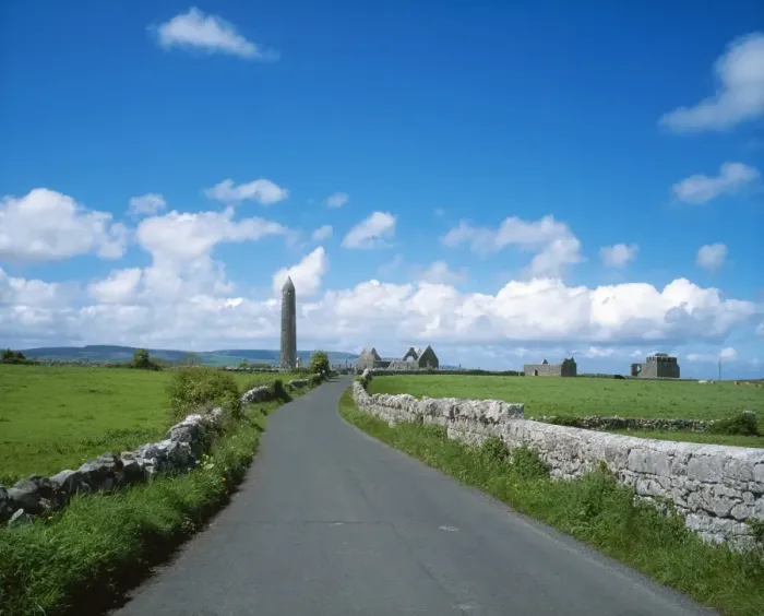 Framed Print : Round Tower at Kilmacduagh near Gort, Co Galway, Ireland Framed Print : Round Tower at Kilmacduagh near Gort, Co Galway, Ireland