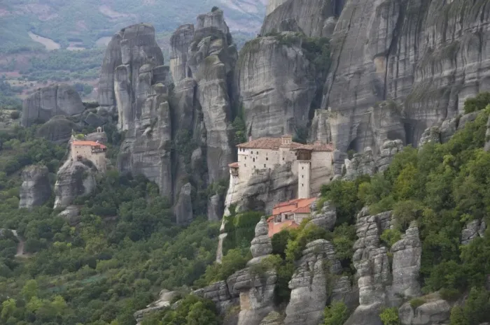 Framed Print : Roussanou Monastery-Meteora-Kalambaka-Greece Framed Print : Roussanou Monastery-Meteora-Kalambaka-Greece