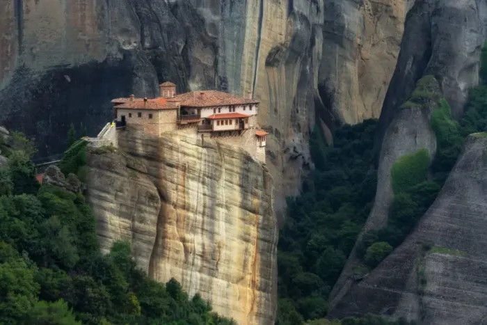 Framed Print : Roussanou Monastery, Meteora Monasteries, Trikala, Thessaly, Greece