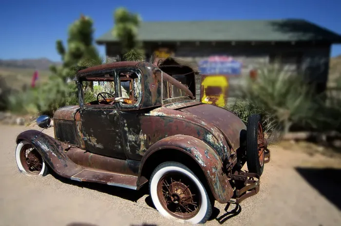Framed Print : Route 66 Rustic Car Stop Framed Print : Route 66 Rustic Car Stop