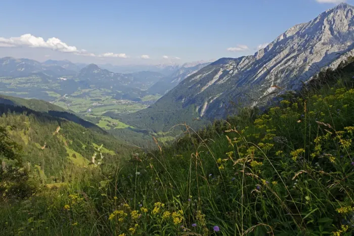 Framed Print : Route to Purtscheller House on Hohen Goll Mountain, with Dachstein Mountain and the Salzach Valley, Berchtesgadener Land district, Upper Bavaria, Bavaria, Germany Framed Print : Route to Purtscheller House on Hohen Goll Mountain, with Dachstein Mountain and the Salzach Valley, Berchtesgadener Land district, Upper Bavaria, Bavaria, Germany