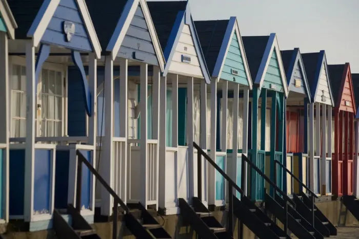 Framed Print : Row of beach huts Framed Print : Row of beach huts