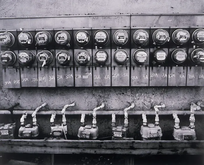 Framed Print : Row of gas meters Framed Print : Row of gas meters