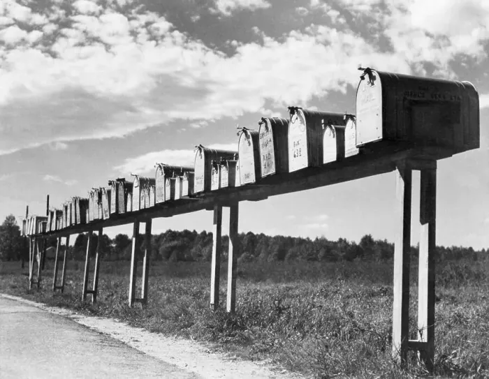 Framed Print : Row Of Mailboxes On Rural Street Framed Print : Row Of Mailboxes On Rural Street