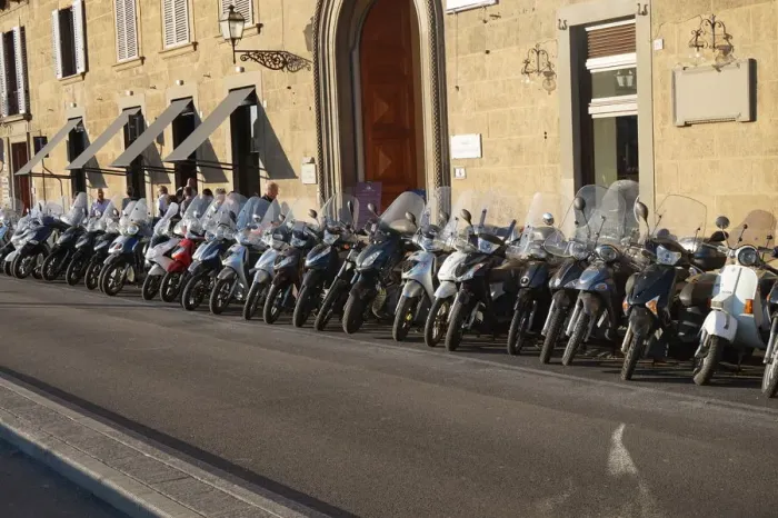 Framed Print : Row of Scooters, Florence Italy Framed Print : Row of Scooters, Florence Italy