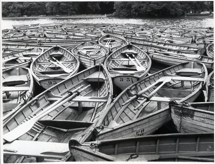 Framed Print : Rowboats In A Clump In Artificial Lake Framed Print : Rowboats In A Clump In Artificial Lake