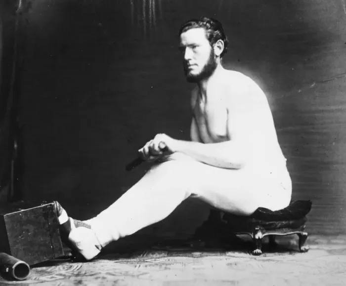 Framed Print : A Rower. circa 1880: A rower practising his strokes Framed Print : A Rower. circa 1880: A rower practising his strokes