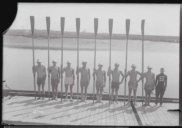 Framed Print : Rowers Holding up Oars Framed Print : Rowers Holding up Oars