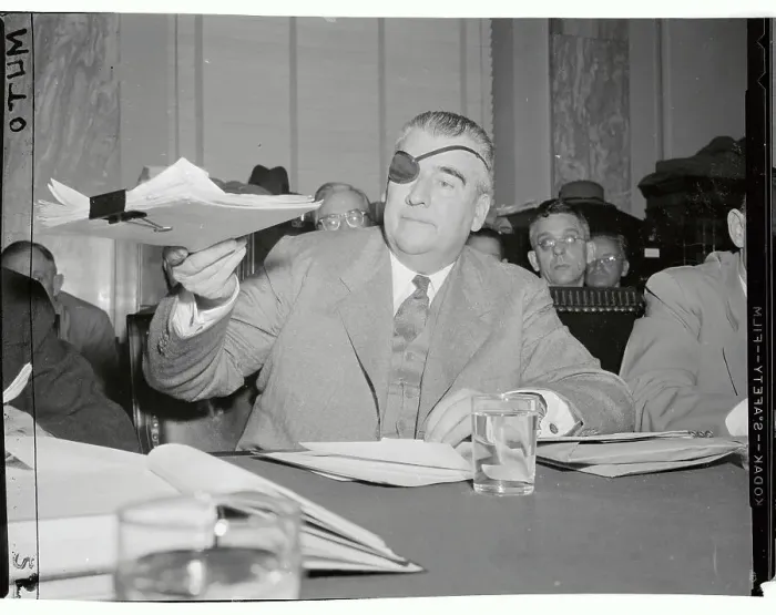 Framed Print : Rowland Hugses Testifying at a Hearing Framed Print : Rowland Hugses Testifying at a Hearing