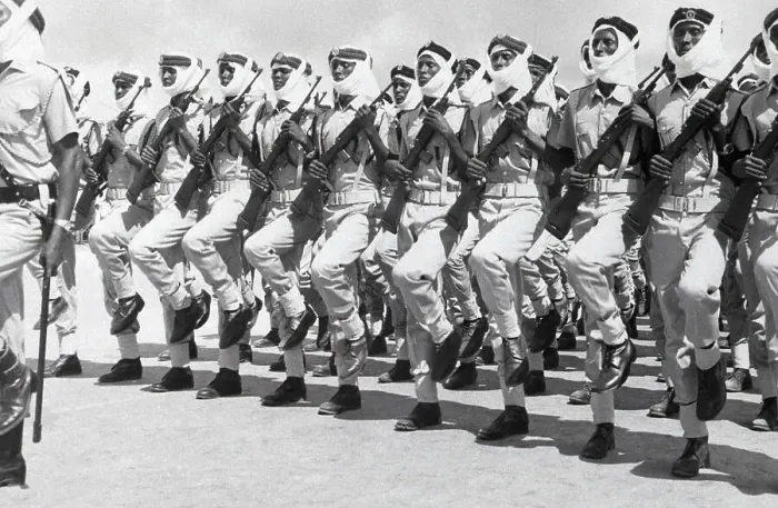 Framed Print : Rows Of Somali Soldiers In Training Framed Print : Rows Of Somali Soldiers In Training