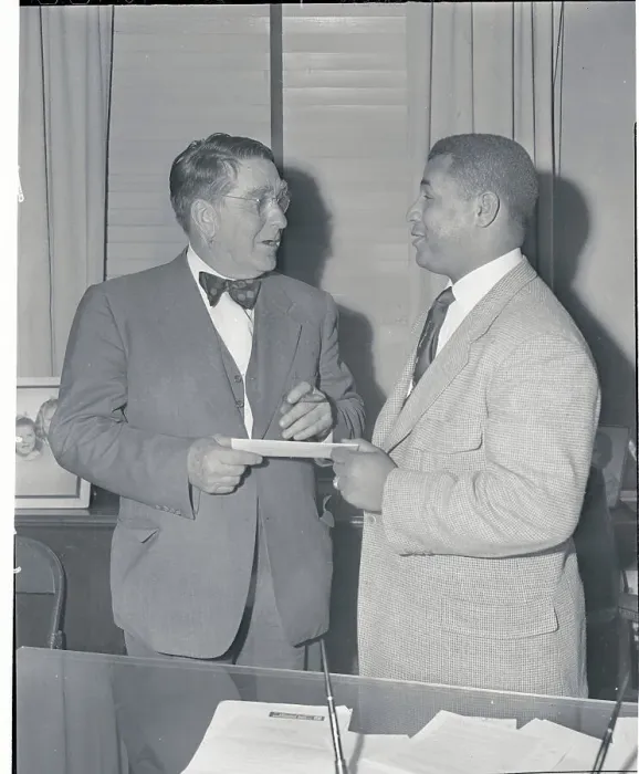 Framed Print : Roy Campanella Accepting His New Contract Framed Print : Roy Campanella Accepting His New Contract