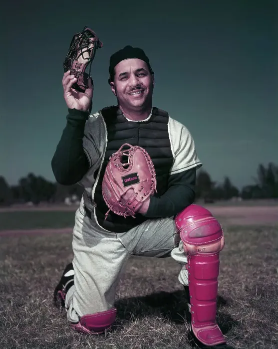 Framed Print : Roy Campanella, Baseball Player Kneeling Framed Print : Roy Campanella, Baseball Player Kneeling